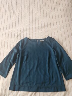 Merona Teal Boatneck 3/4 Sleeve Blouse